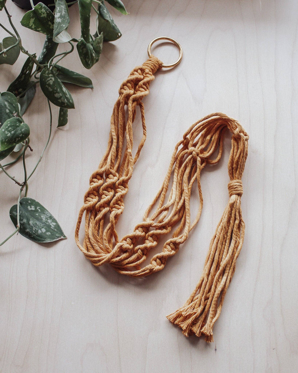 Simple Twist Macrame Plant Hanger – Atomic Polish - Main Image