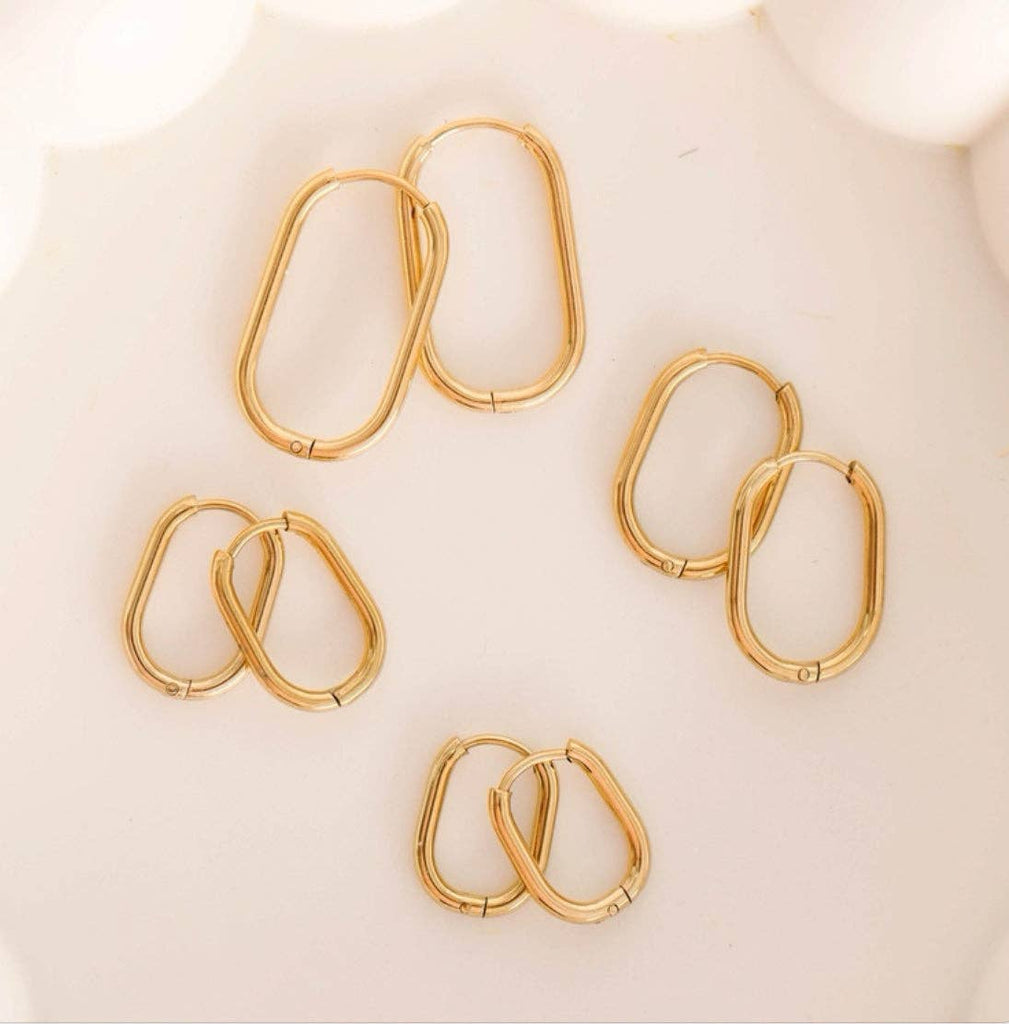 Rectangle Gold Huggies
