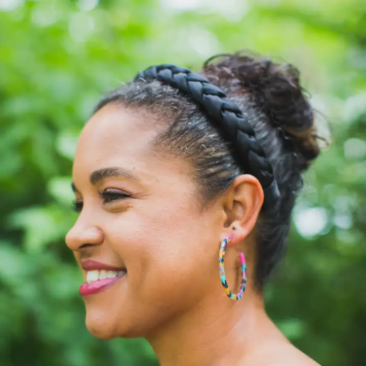 Acetate Hoops Classic - Purple Tortoise