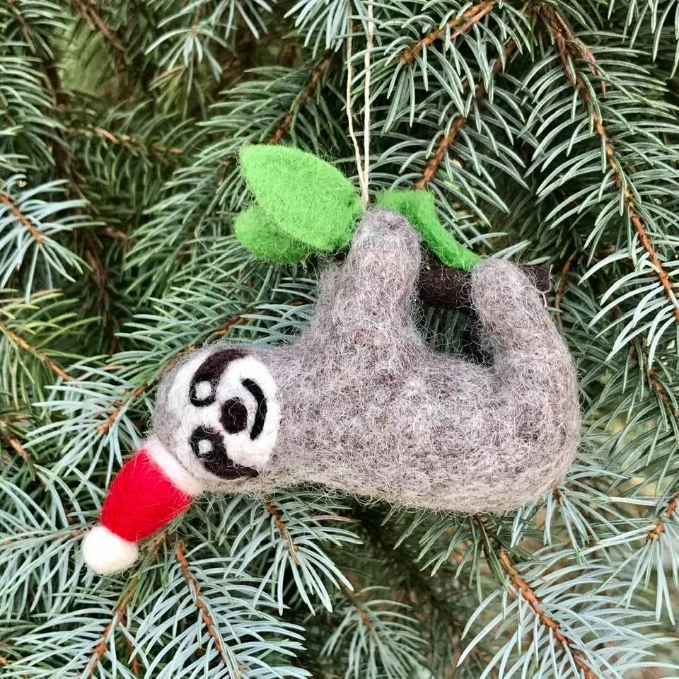 Sloth Felt Ornament