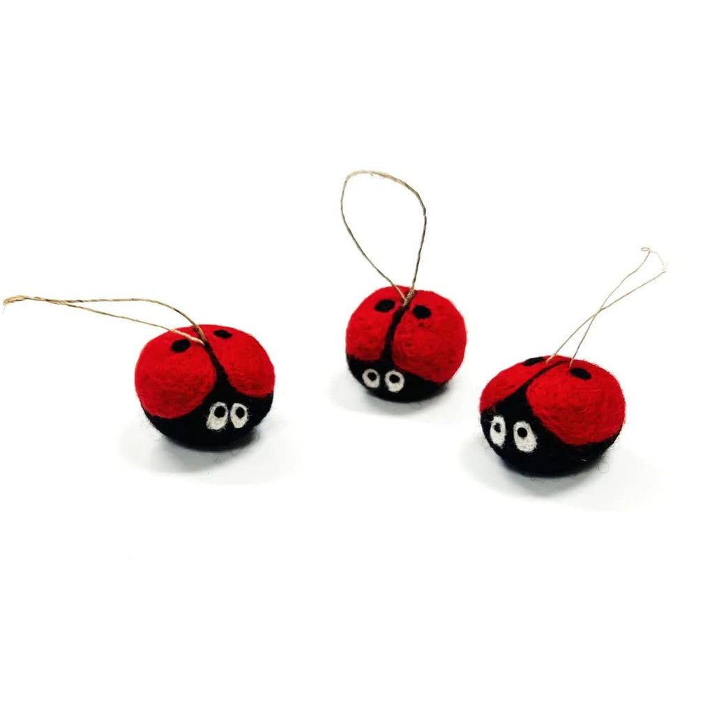 Wool Ladybug Ornament - Single