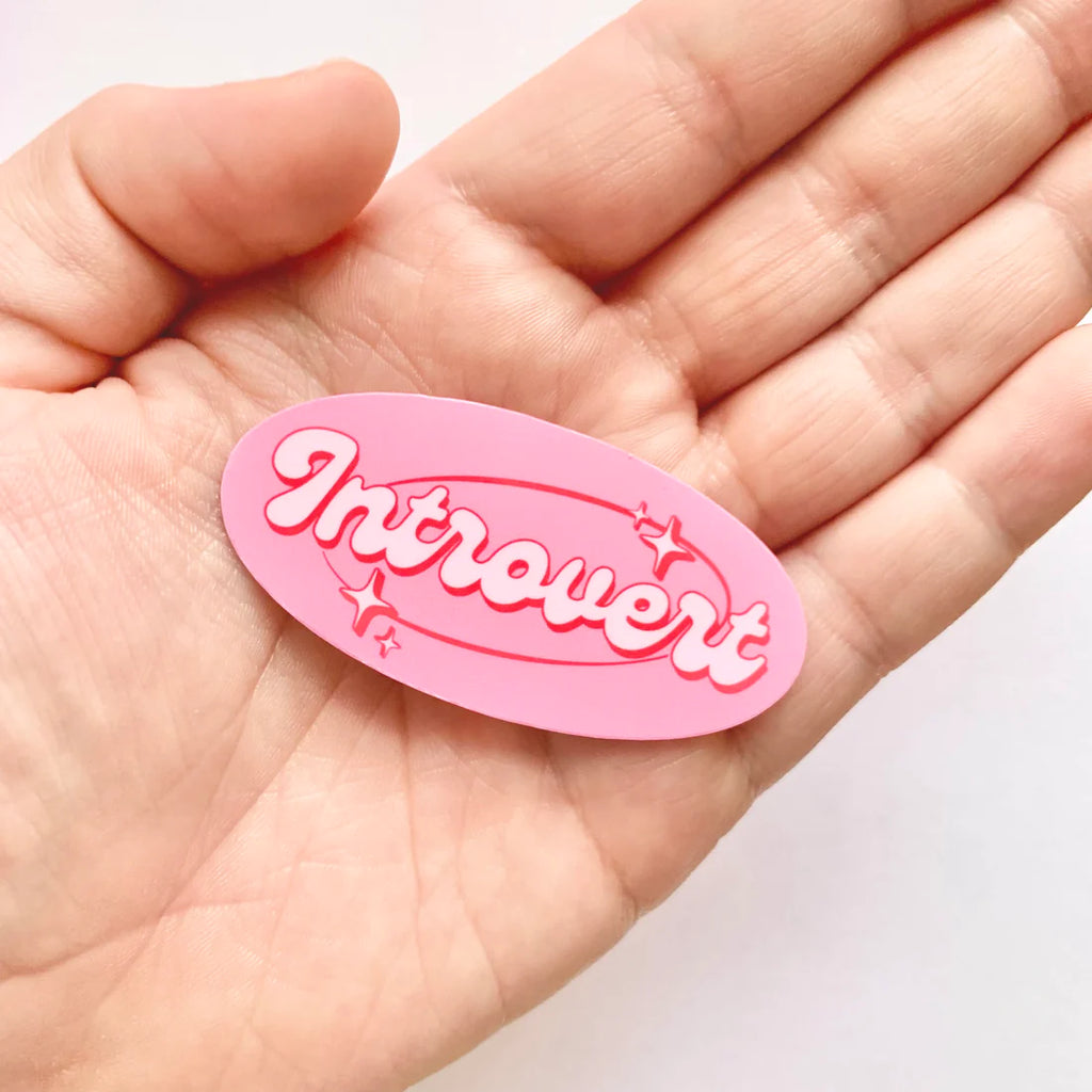 Trendy Pink Introvert Sticker - Angelic Pink Aesthetic