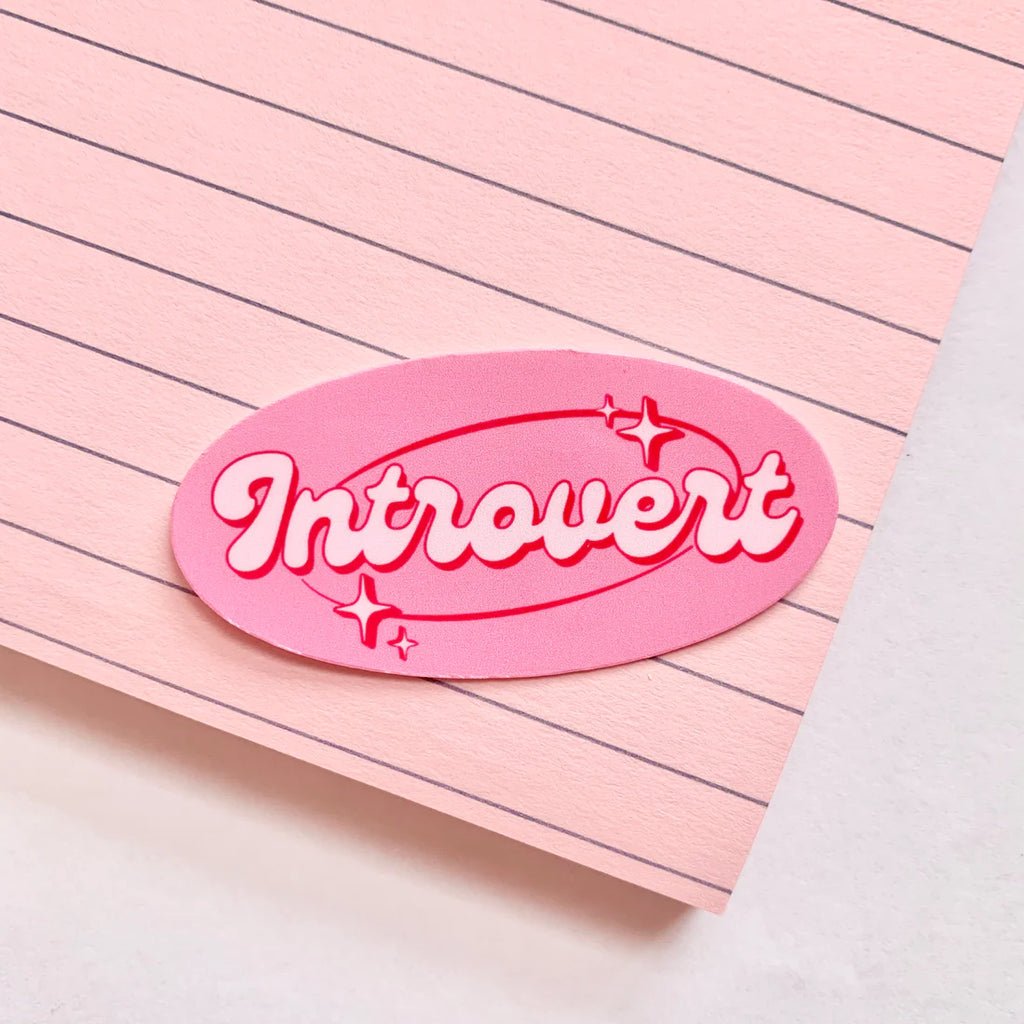 Trendy Pink Introvert Sticker - Angelic Pink Aesthetic