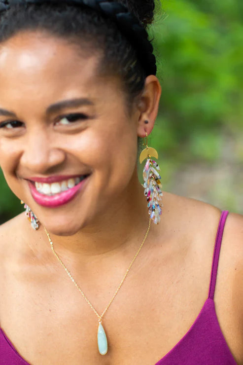 Tropical Moon Fern Earrings