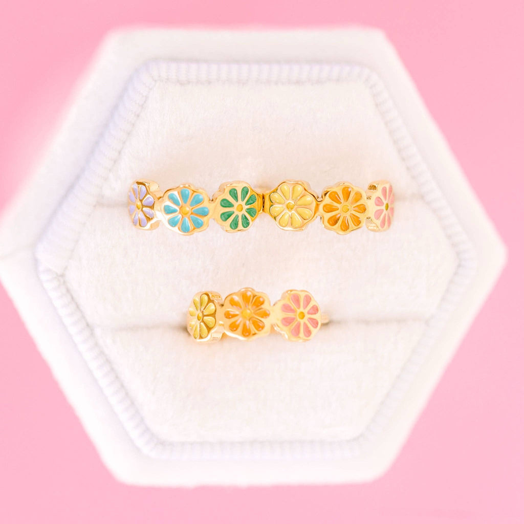 Colorful Daisy Huggie Earrings