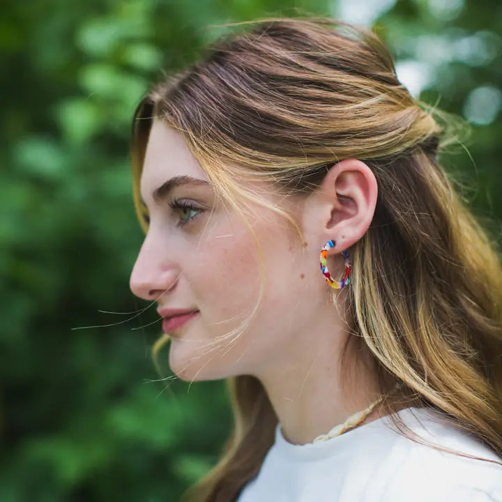 Acetate Hoops Classic - Purple Tortoise