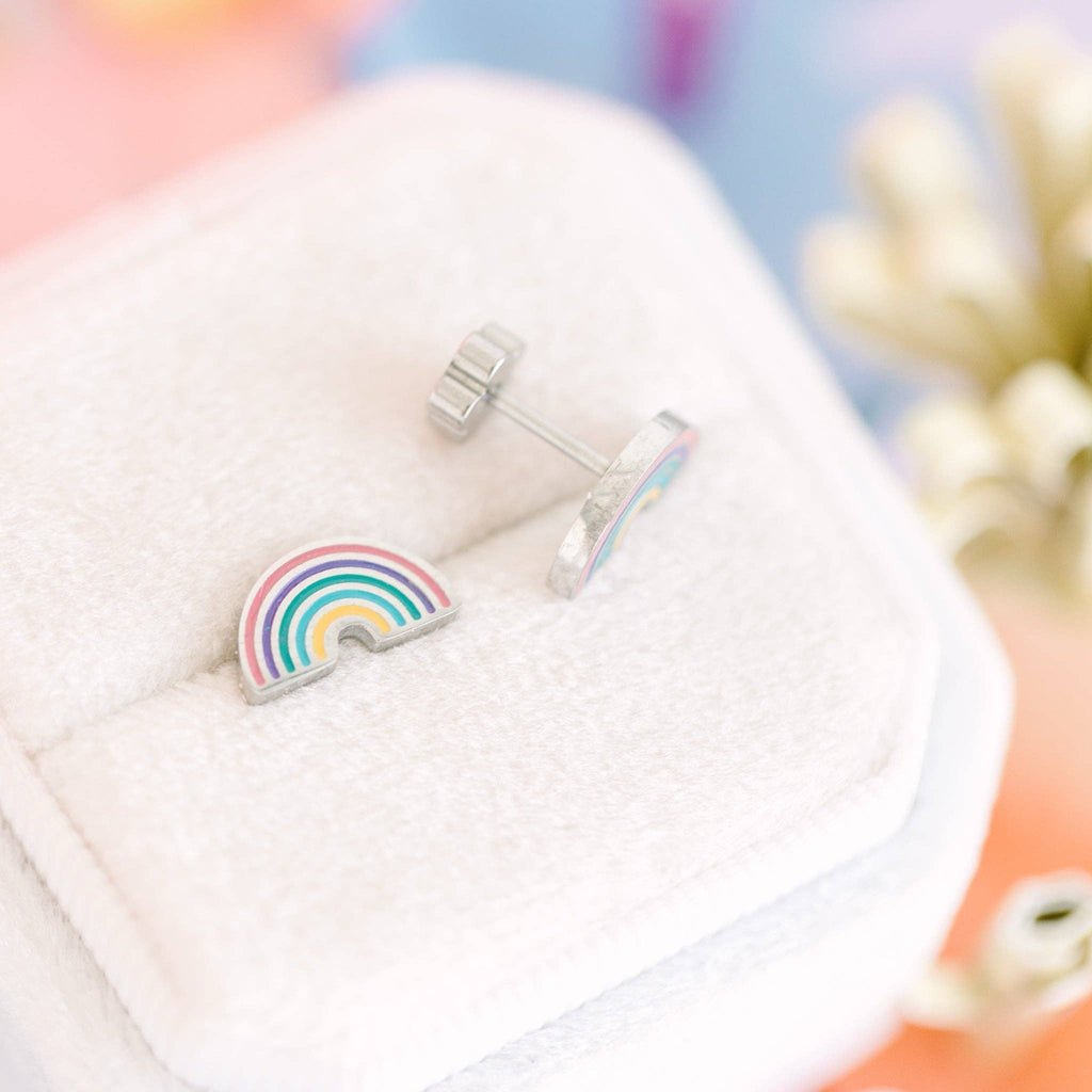Pierced - Silver Rainbow Earrings