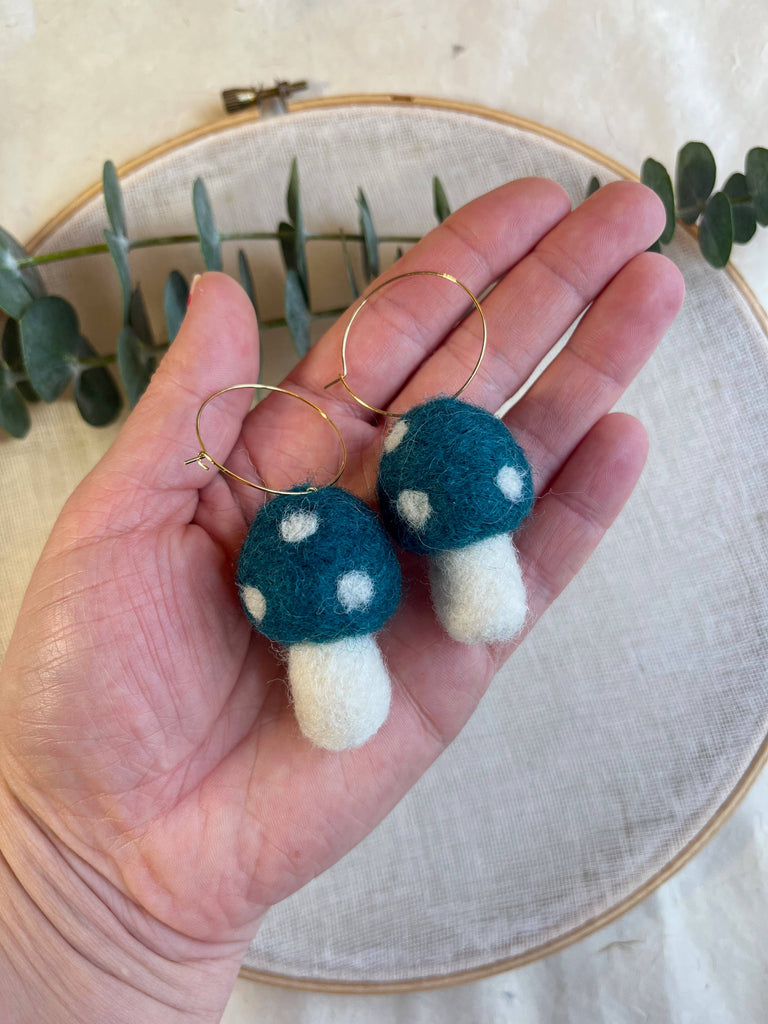 Mini Mushie Felted Earrings