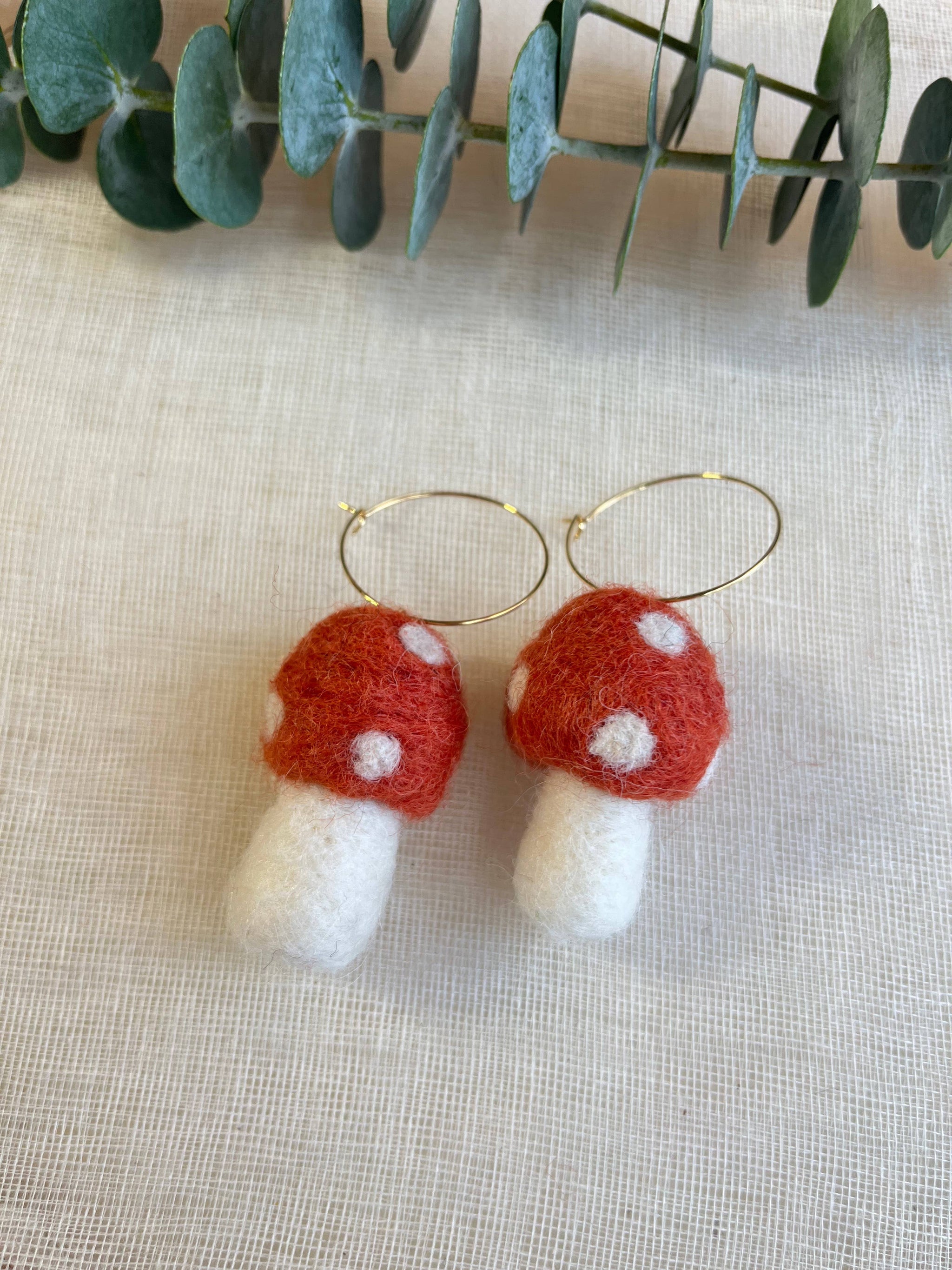 Mini Mushie Felted Earrings – Atomic Polish