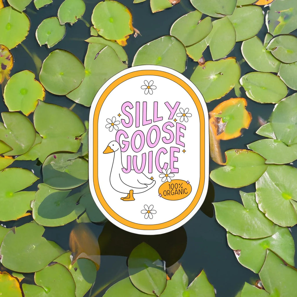 Silly Goose Juice Sticker - Cute Goose Laptop Stickers