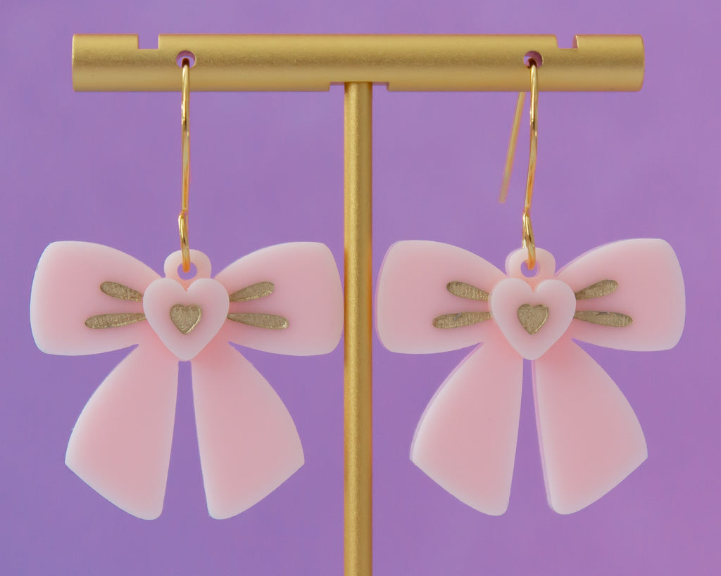 Pastel Bow Acrylic Earrings
