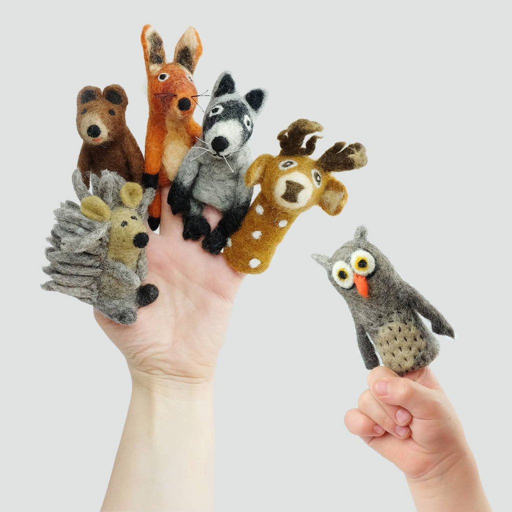 Forest Friends Wool Finger Puppets