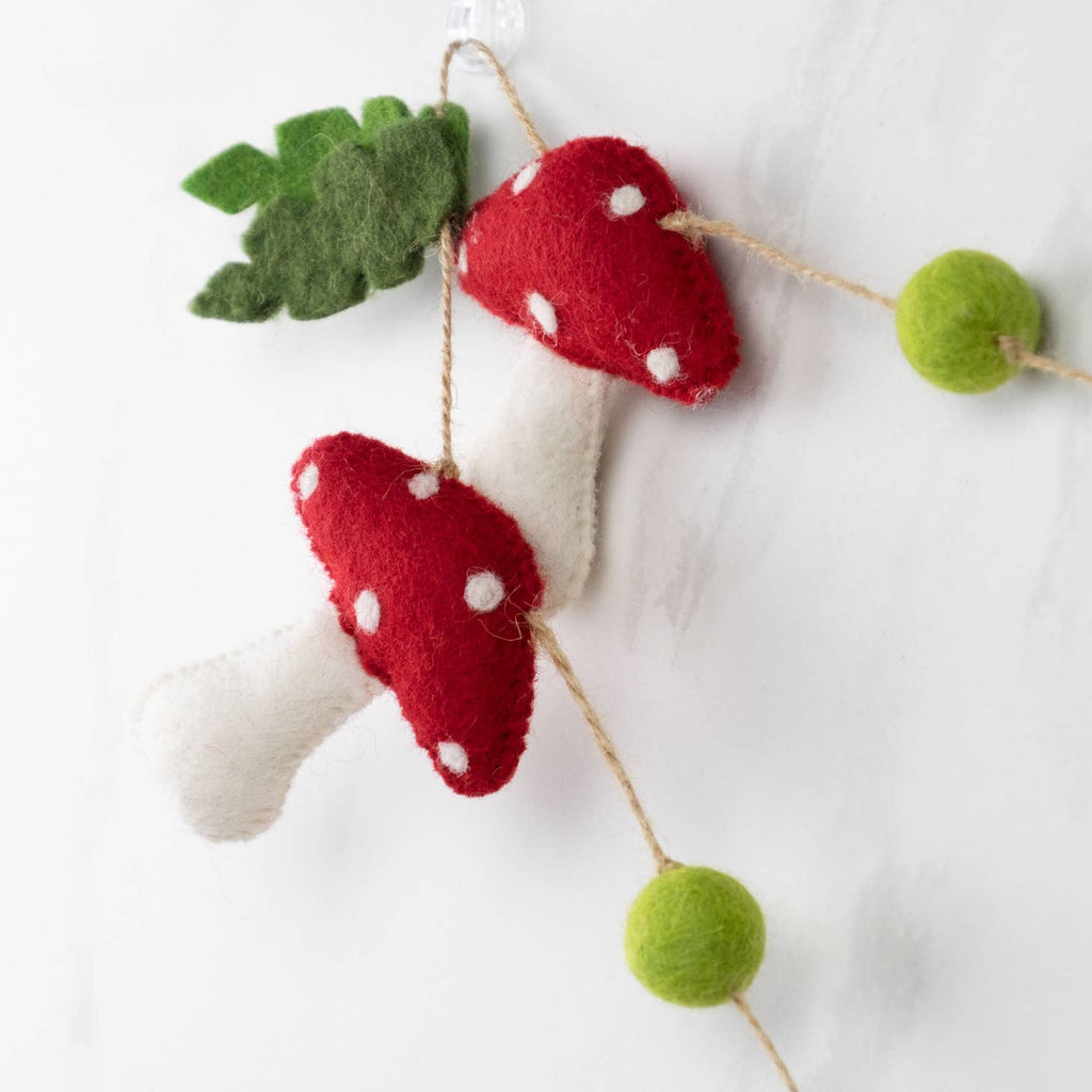 Wool Mushroom Garland