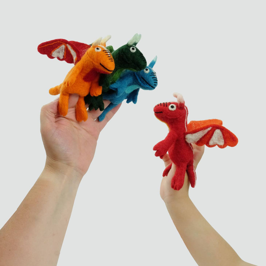 Dragon Wool Finger Puppets