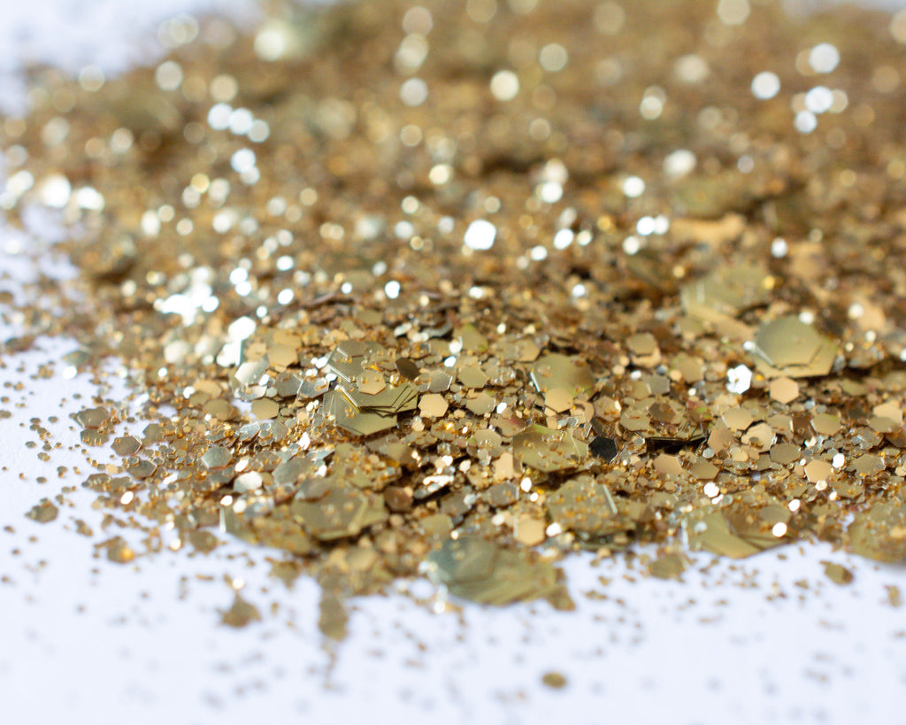 Chunky Gold Mix - Biodegradable Glitter – Atomic Polish