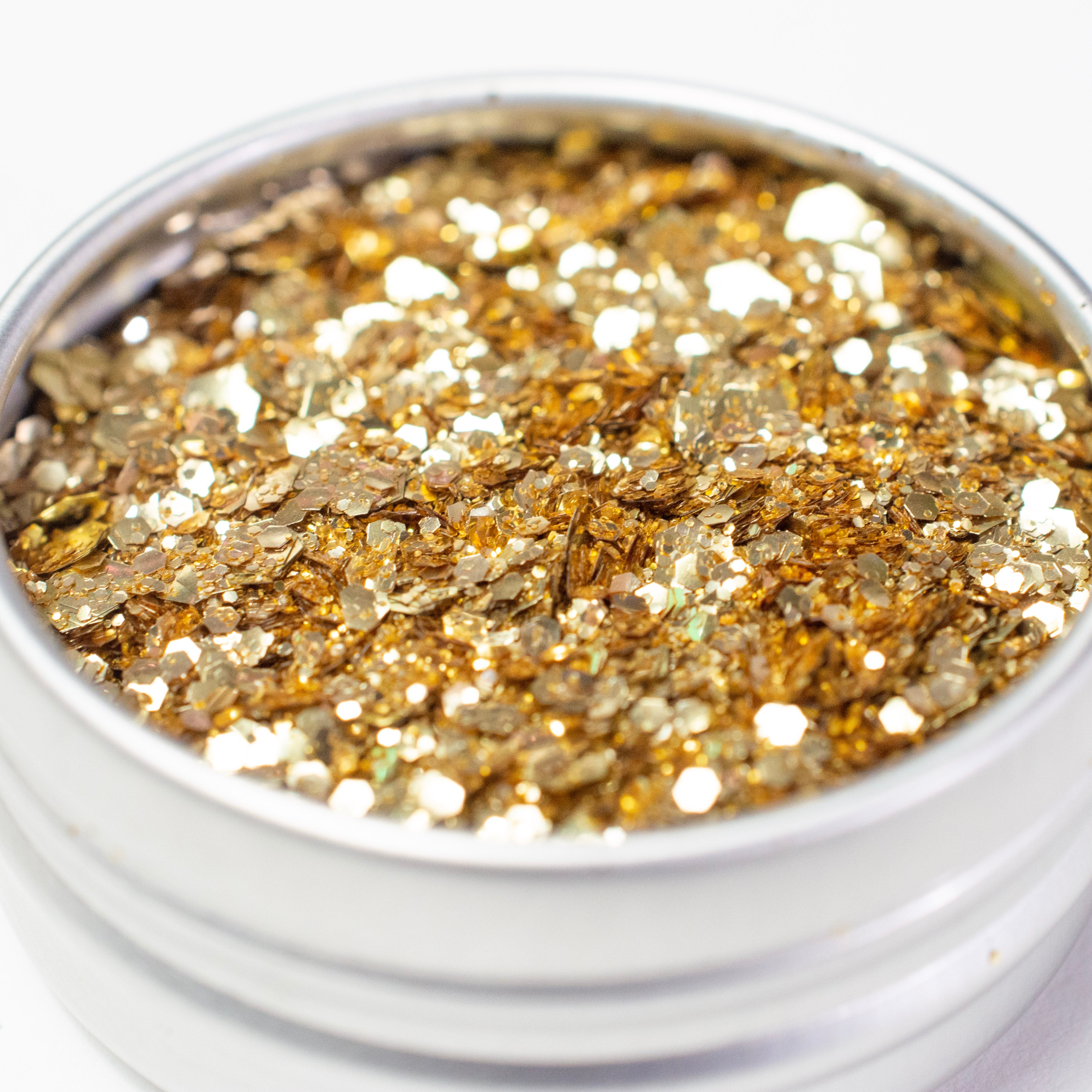 Chunky Glitter 8x10 GOLD and WHITE Metallic Glitter Fabric applied