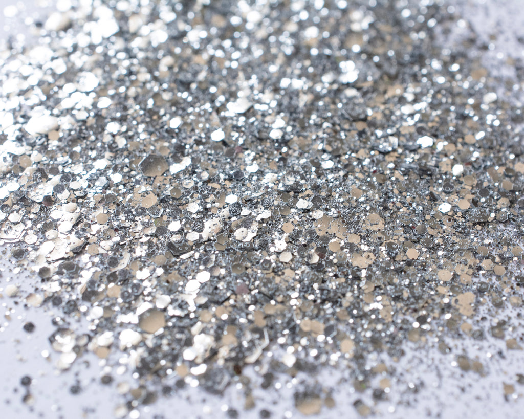 Chunky Silver Mix - Biodegradable Glitter - Atomic Polish