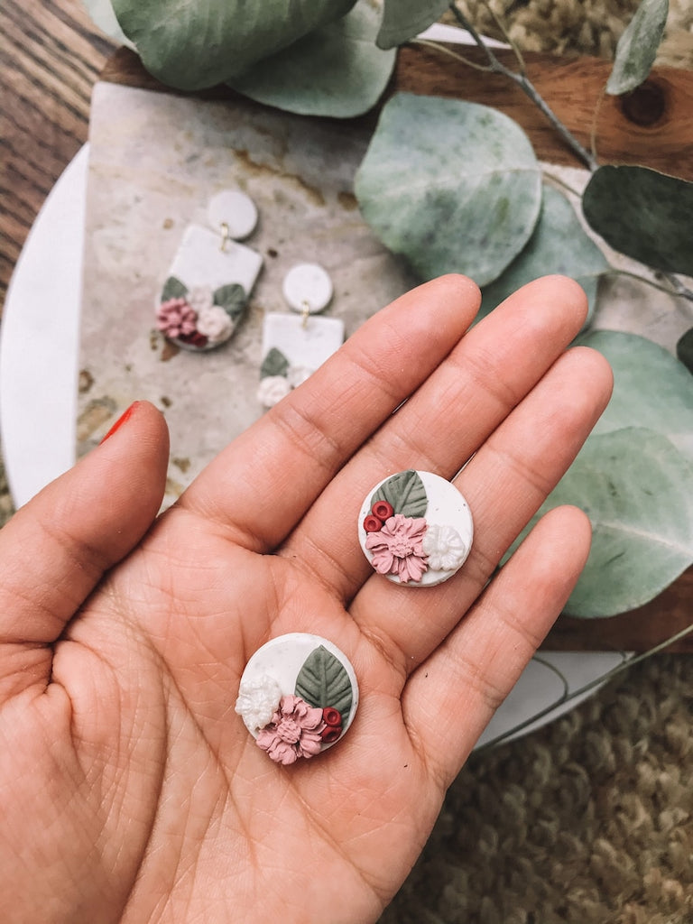 Floral Clay Earrings