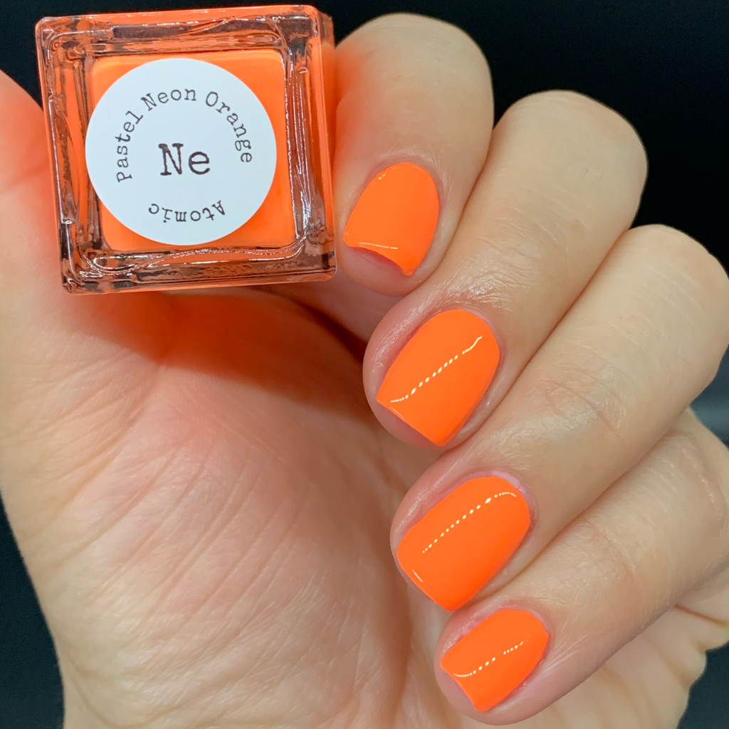 24 Matte Neon Orange Long Press on Nails Medium Coffin 80s rave –  surethings.net